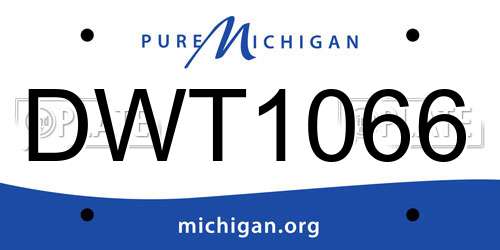 DWT1066 Michigan License Plate