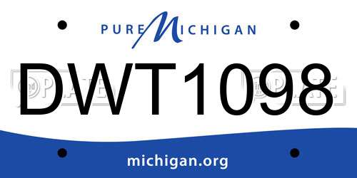 DWT1098 Michigan License Plate