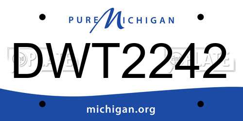 DWT2242 Michigan License Plate