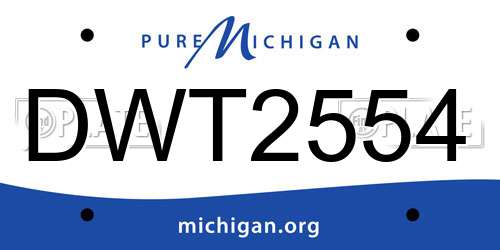 DWT2554 Michigan License Plate