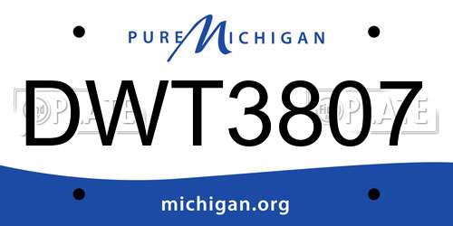 DWT3807 Michigan License Plate