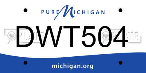 DWT504 Michigan License Plate