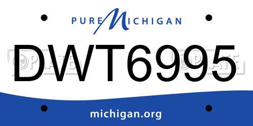 DWT6995 Michigan License Plate