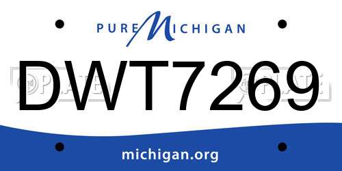 DWT7269 Michigan License Plate