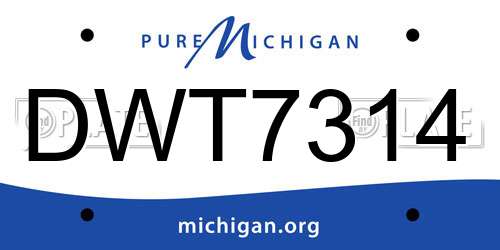 DWT7314 Michigan License Plate