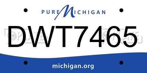 DWT7465 Michigan License Plate