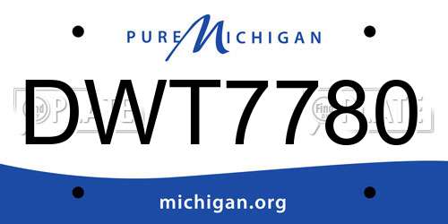 DWT7780 Michigan License Plate