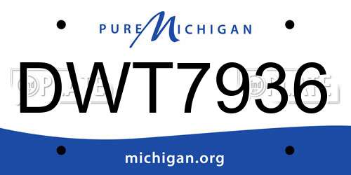 DWT7936 Michigan License Plate
