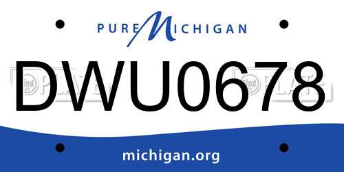 DWU0678 Michigan License Plate