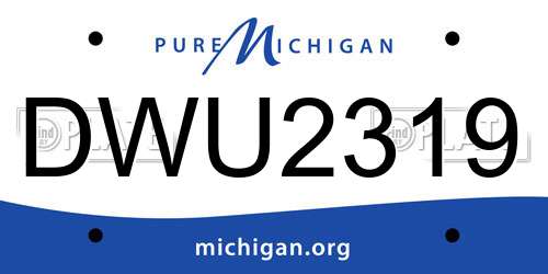 DWU2319 Michigan License Plate