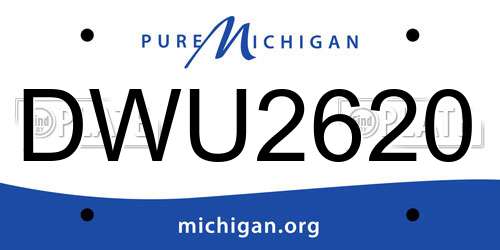 DWU2620 Michigan License Plate