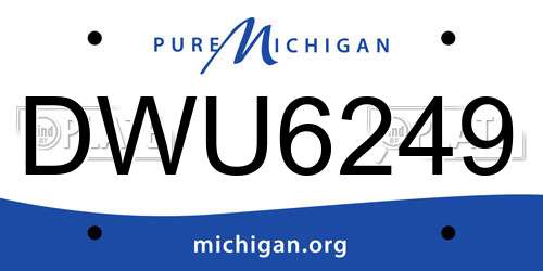 DWU6249 Michigan License Plate