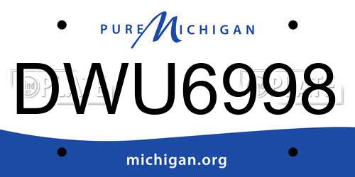 DWU6998 Michigan License Plate
