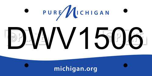 DWV1506 Michigan License Plate