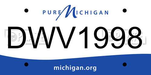 DWV1998 Michigan License Plate