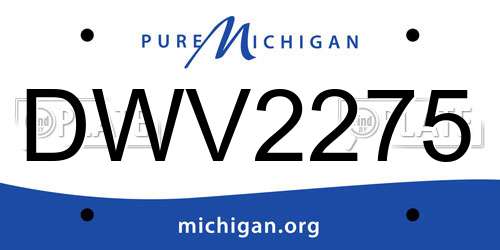 DWV2275 Michigan License Plate