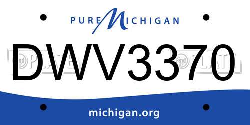 DWV3370 Michigan License Plate