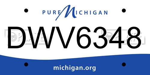 DWV6348 Michigan License Plate