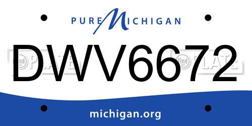 DWV6672 Michigan License Plate