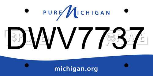 DWV7737 Michigan License Plate