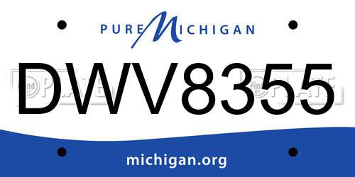 DWV8355 Michigan License Plate