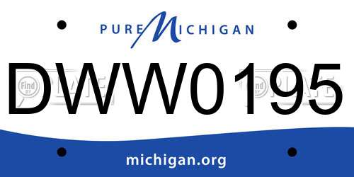 DWW0195 Michigan License Plate