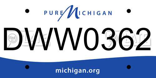 DWW0362 Michigan License Plate