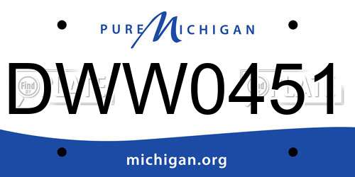 DWW0451 Michigan License Plate