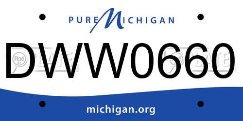 DWW0660 Michigan License Plate