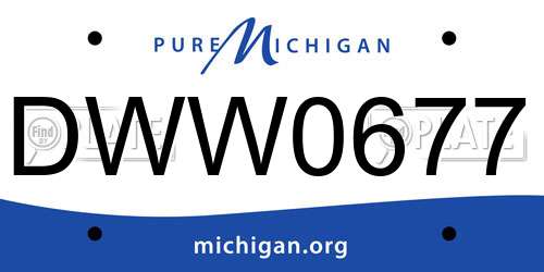 DWW0677 Michigan License Plate