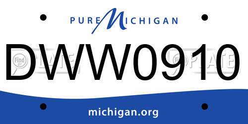 DWW0910 Michigan License Plate