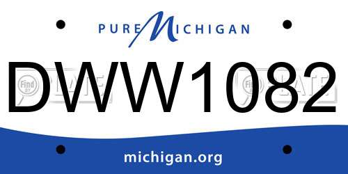 DWW1082 Michigan License Plate