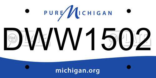 DWW1502 Michigan License Plate