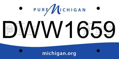 DWW1659 Michigan License Plate