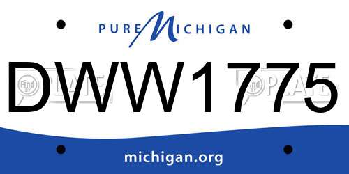 DWW1775 Michigan License Plate