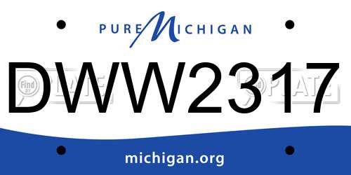 DWW2317 Michigan License Plate