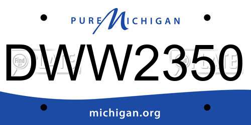 DWW2350 Michigan License Plate