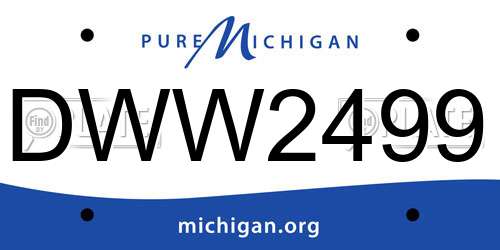 DWW2499 Michigan License Plate