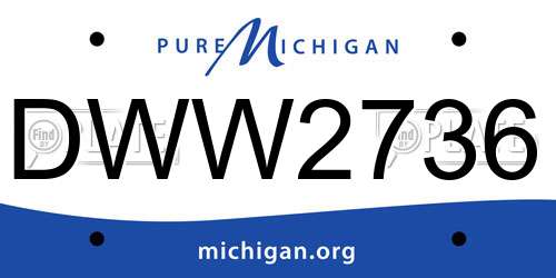 DWW2736 Michigan License Plate