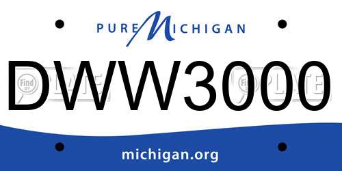 DWW3000 Michigan License Plate