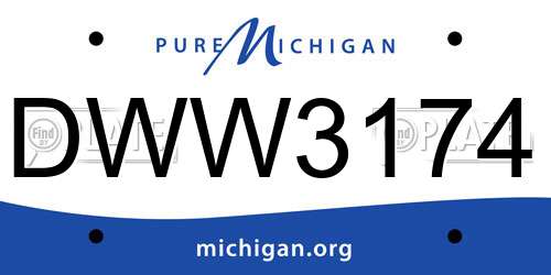 DWW3174 Michigan License Plate