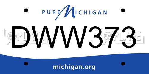 DWW373 Michigan License Plate