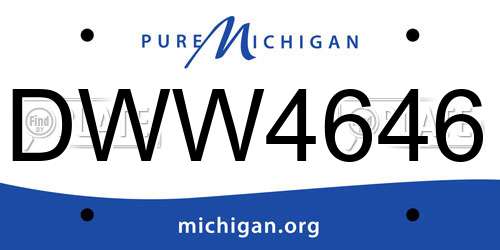 DWW4646 Michigan License Plate