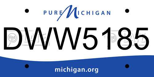 DWW5185 Michigan License Plate