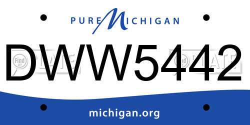 DWW5442 Michigan License Plate