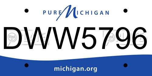 DWW5796 Michigan License Plate