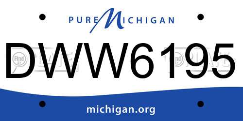 DWW6195 Michigan License Plate