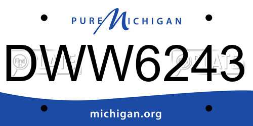 DWW6243 Michigan License Plate