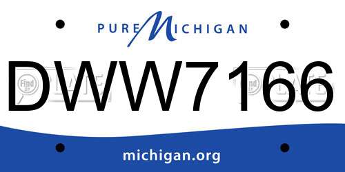 DWW7166 Michigan License Plate
