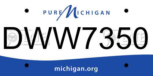 DWW7350 Michigan License Plate